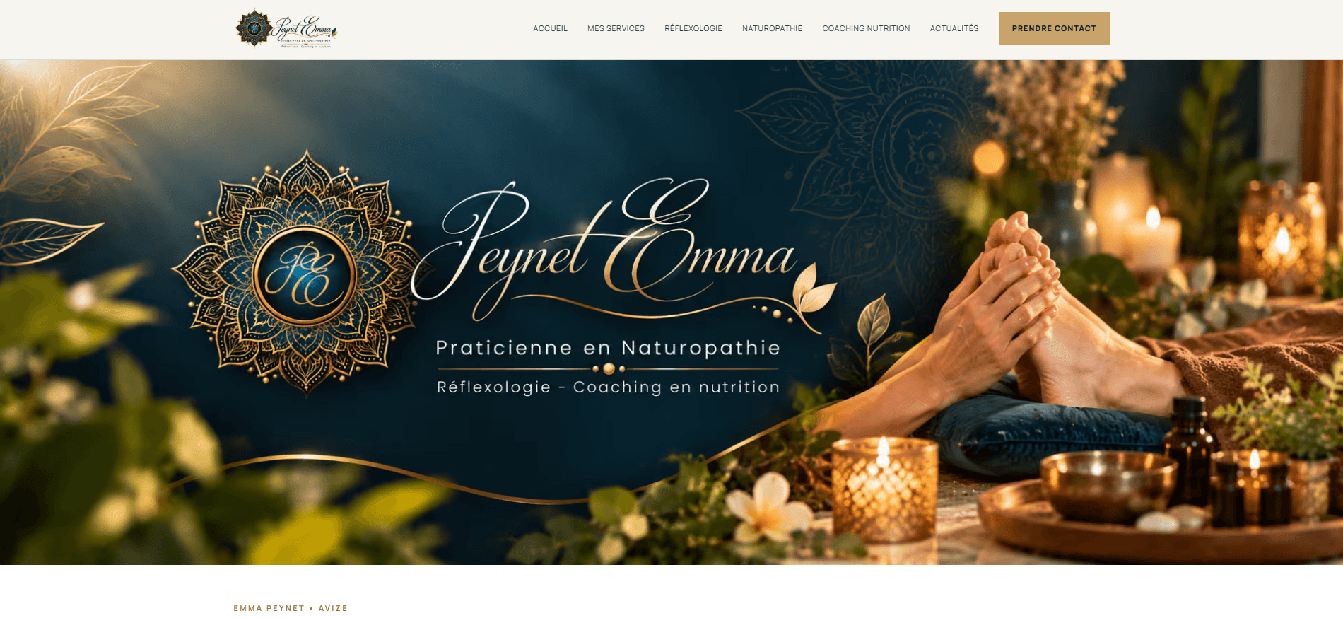 Aperçu du site Emma Peynet, réflexologie et naturopathie à Avize
